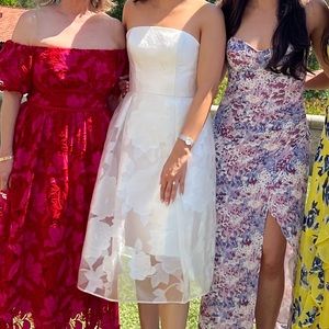 Amsale white Ivory Strapless Dress Size 2